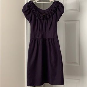 Size 0 purple dress with roses on collar